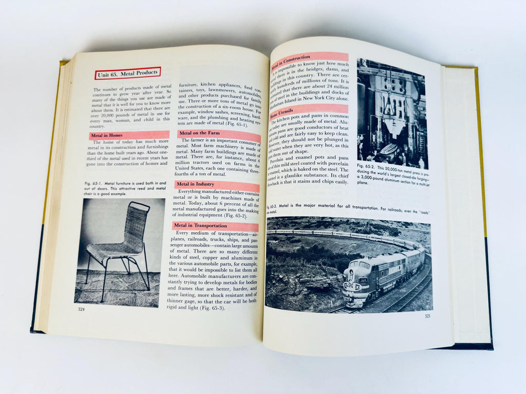 Vintage Industrial-Arts Hardcover | Mustard & Slate “General Metals Textbook, 1959, Technical Reference Book