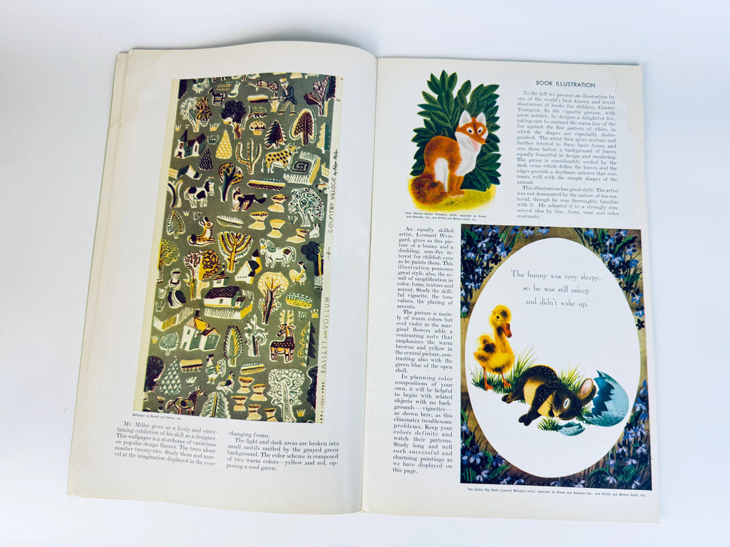 Vintage 1950s Teal Commercial Art & Design Instruction Books  Softcover art-lesson guide  Each Sold Separately