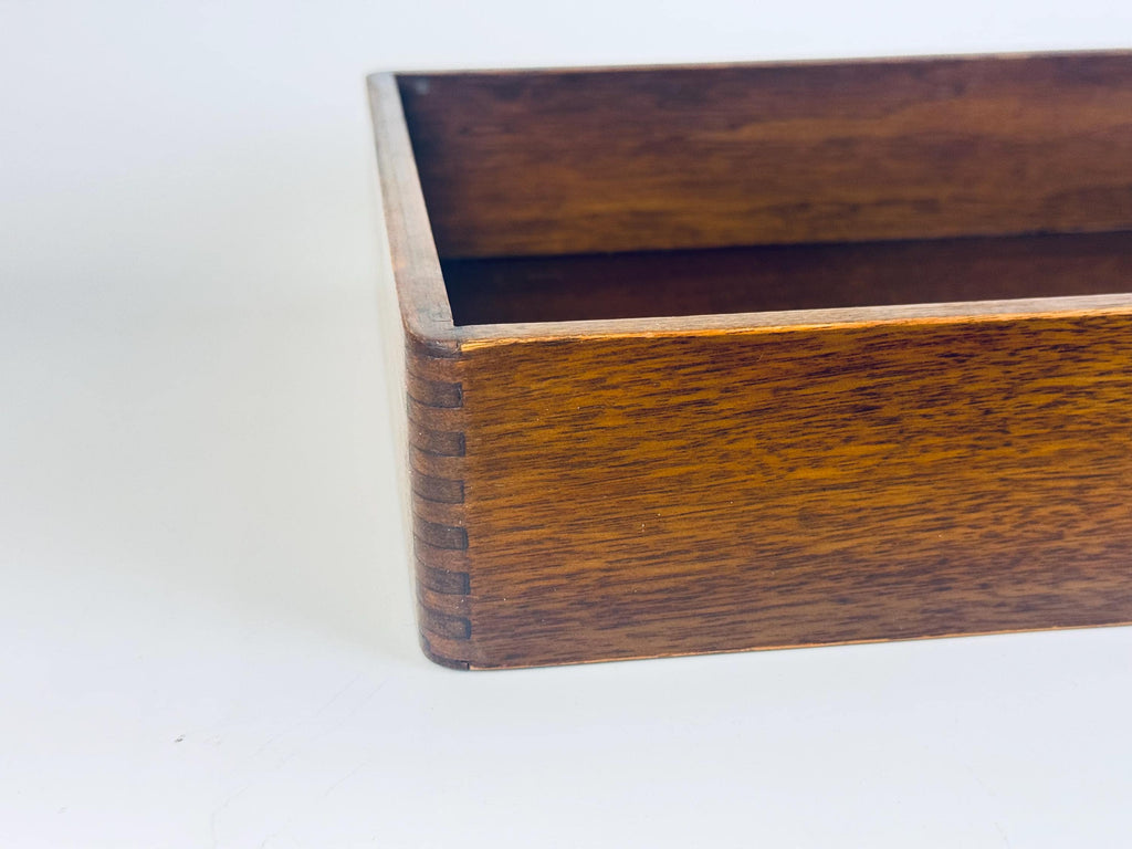 Vintage Oak Wood Letter Tray  Mid-Century Office Elegance  Desk Organizer