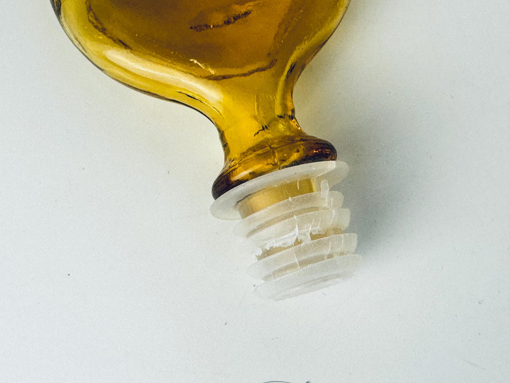 Vintage Amber Glass Face Decanter - 1960s Kosta Boda Höglund Style Art Glass