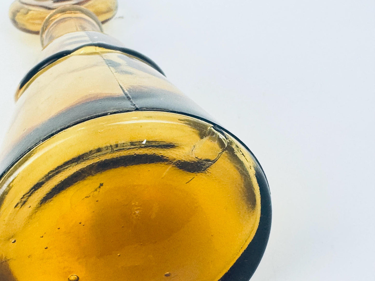 Vintage Amber Glass Face Decanter - 1960s Kosta Boda Höglund Style Art Glass