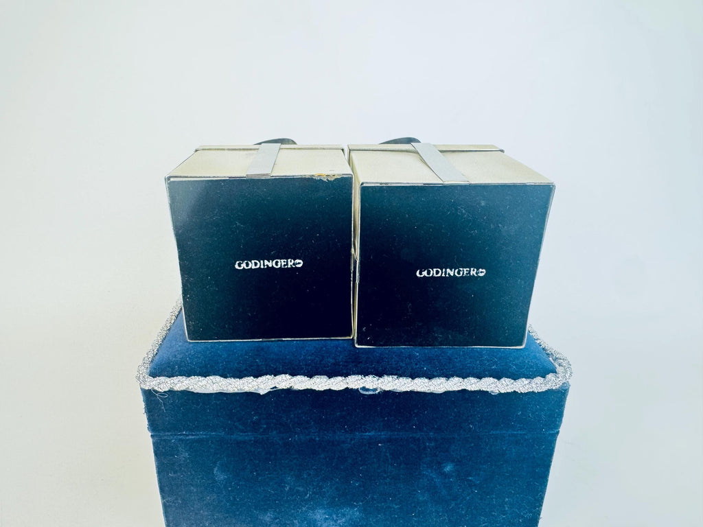 Vintage Godinger “Silver Treasures Gift-Box Bow Candleholder Set  1980s Silver-Tone Metal Accent for Tabletop & Gifting