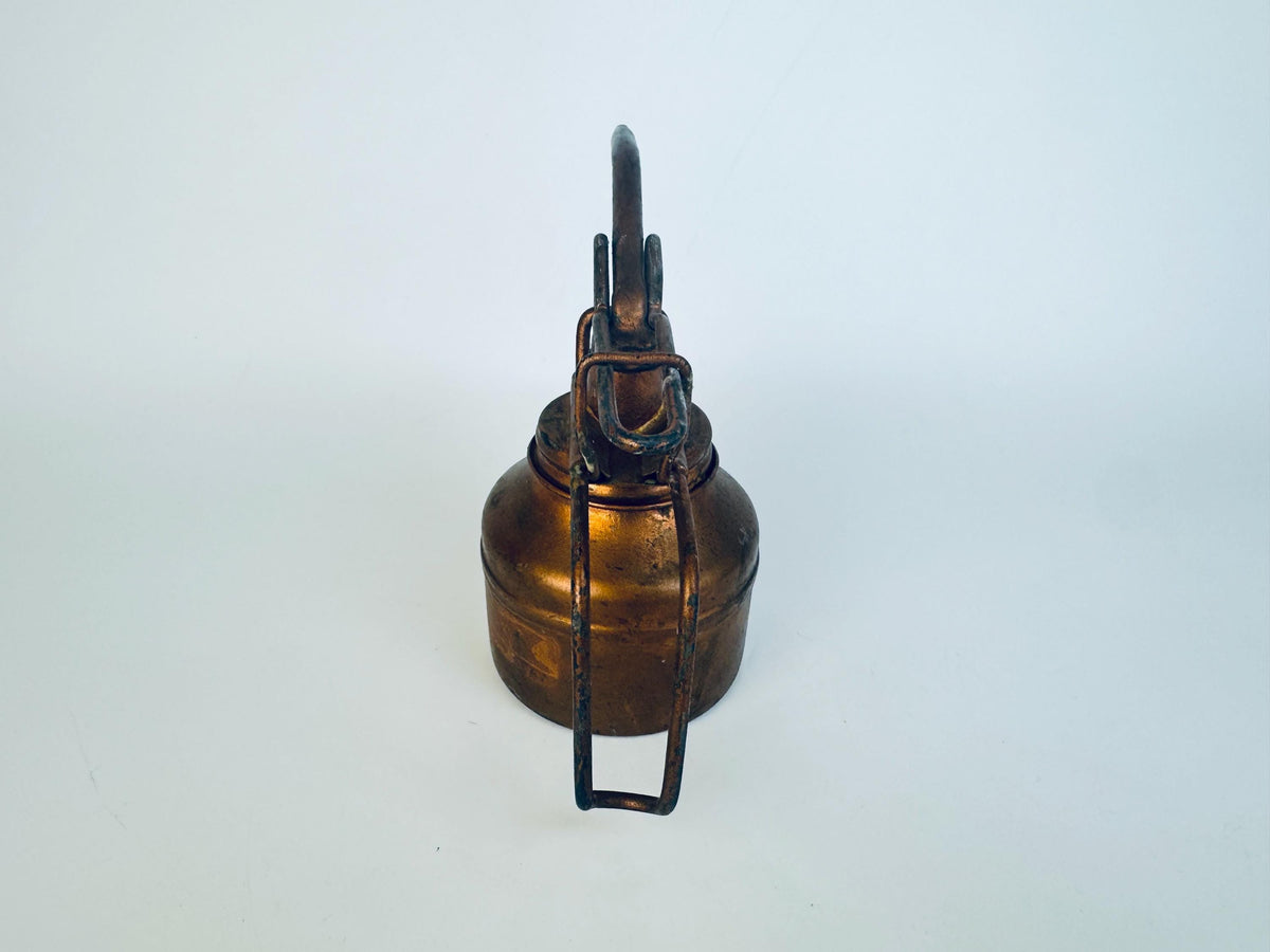 Antique 'Symons' Copper Oil Can -  Rocanville Saskatchewan Workshop Oiler - Canadian Industrial Decor Display Piece