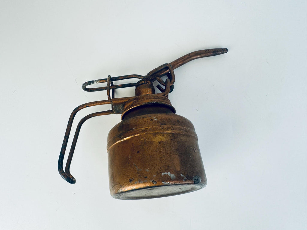 Antique 'Symons' Copper Oil Can -  Rocanville Saskatchewan Workshop Oiler - Canadian Industrial Decor Display Piece