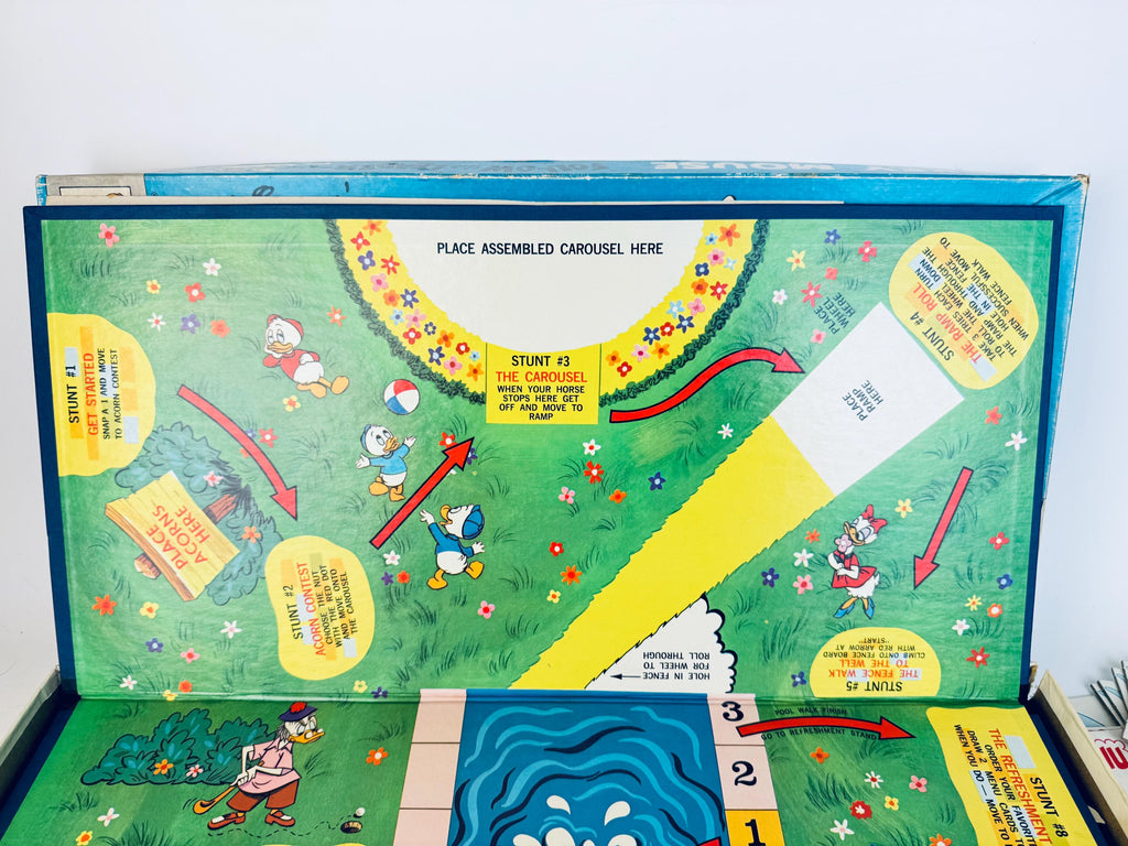 Vintage Mickey Mouse Follow The Leader Board Game  3D Cardboard Disney Playroom Accent