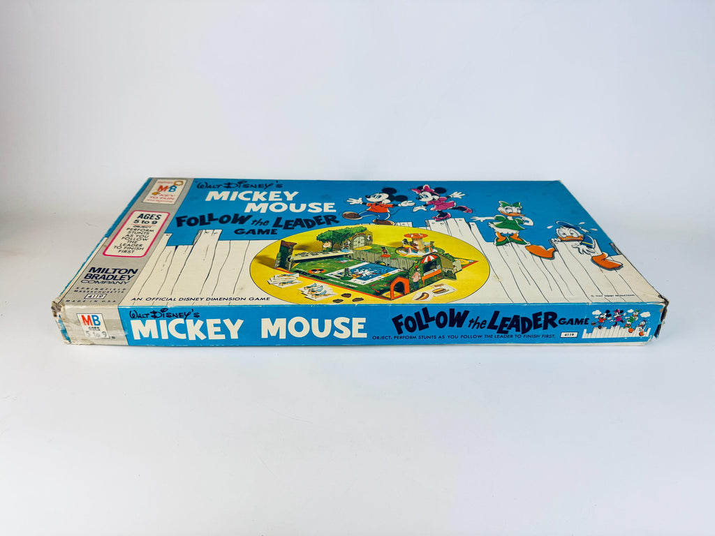 Vintage Mickey Mouse Follow The Leader Board Game  3D Cardboard Disney Playroom Accent