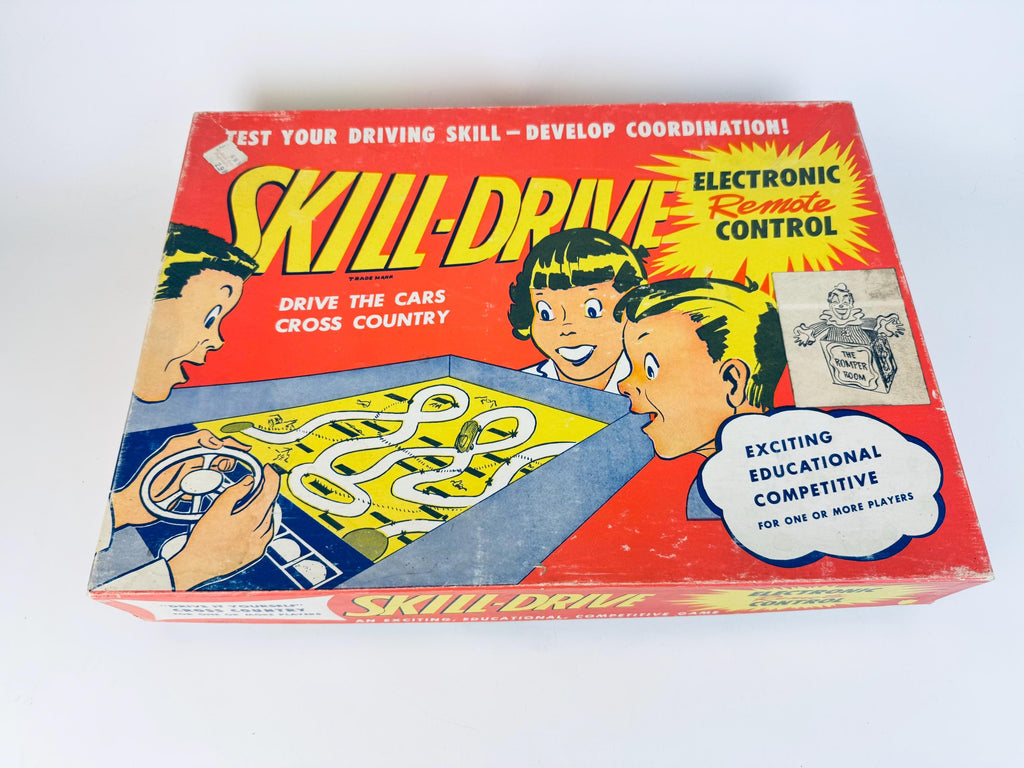 Vintage 1950s Magnetic Skill-Drive Board Game  Drive Yourself Cross Country  Made In USA