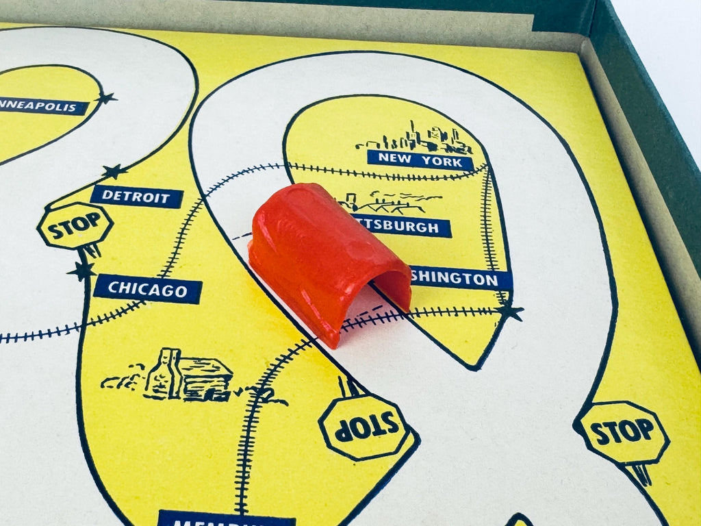 Vintage 1950s Magnetic Skill-Drive Board Game  Drive Yourself Cross Country  Made In USA