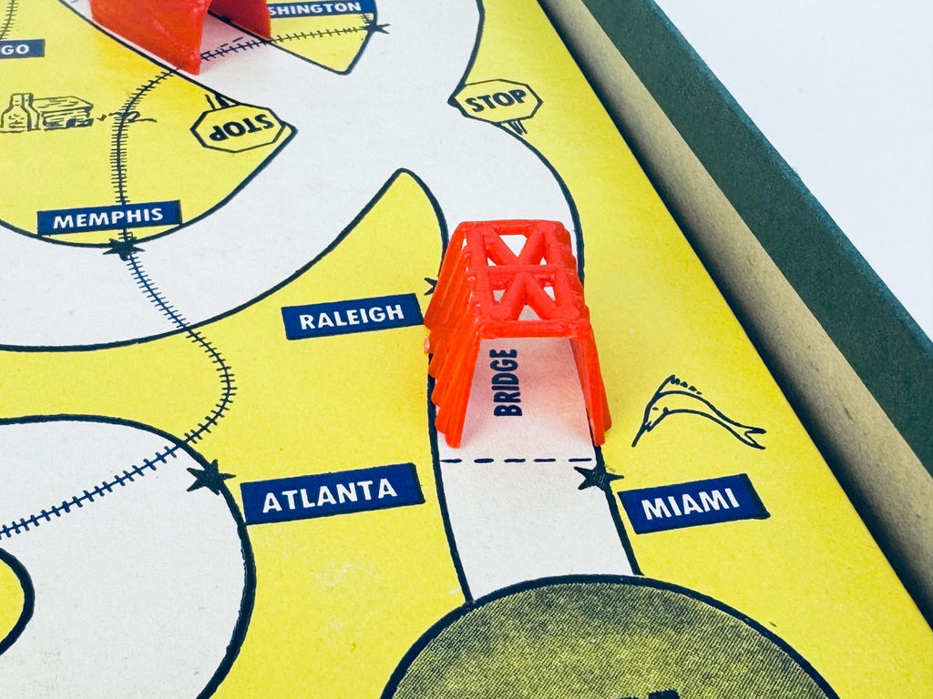 Vintage 1950s Magnetic Skill-Drive Board Game  Drive Yourself Cross Country  Made In USA