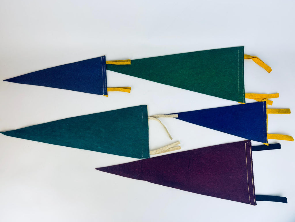 Vintage 1950s-1960s American Souvenir Large & Small Felt Tapered Pennant/Wall Hangings - Each Sold Separately