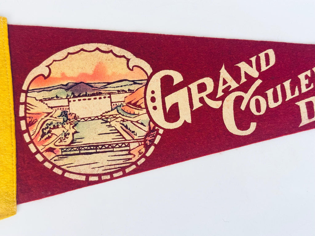 Vintage 1950s-1960s Washington State Souvenir Large & Small Felt Tapered Pennant/Wall Hangings - Each Sold Separately
