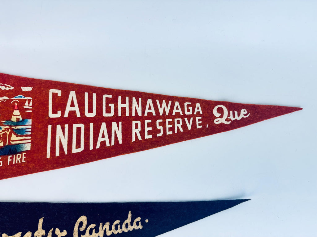 Vintage 1950s-1960s Canadian Souvenir Large & Small Felt Tapered Pennant/Wall Hangings - Each Sold Separately
