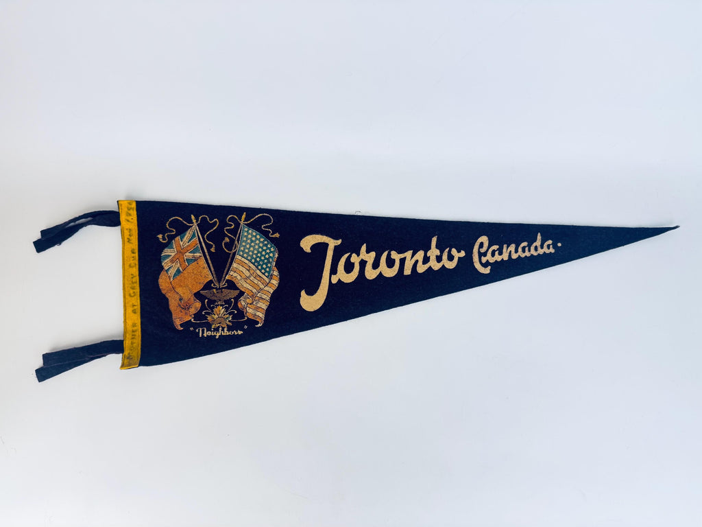 Vintage 1950s-1960s Canadian Souvenir Large & Small Felt Tapered Pennant/Wall Hangings - Each Sold Separately