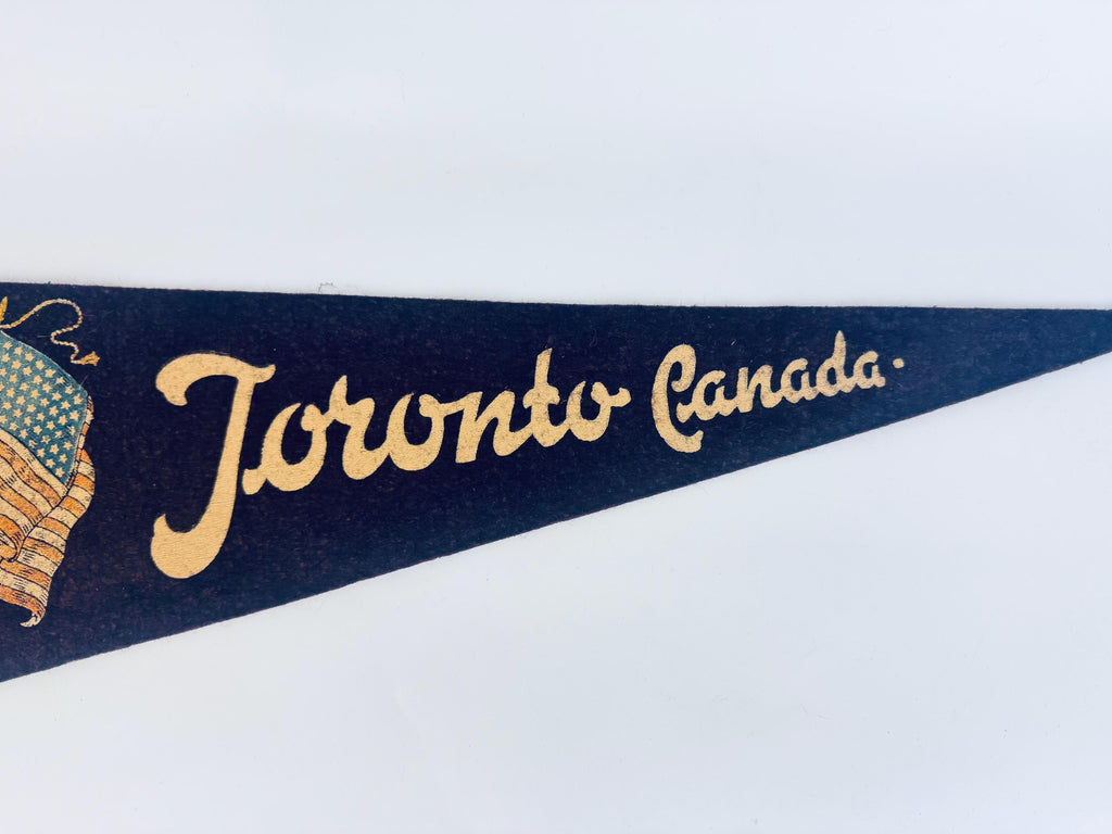 Vintage 1950s-1960s Canadian Souvenir Large & Small Felt Tapered Pennant/Wall Hangings - Each Sold Separately