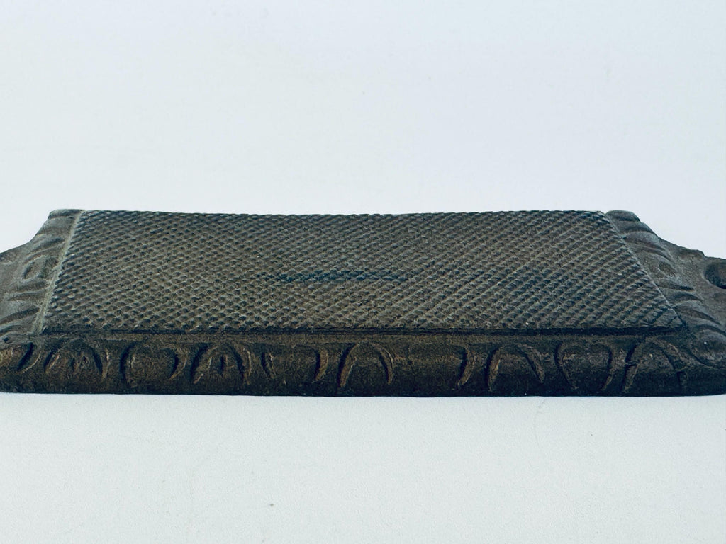 Antique Vintage 1930s Solid Bronze Wall-Mount Match Striker Plate - Architectural Hearth Hardware - Dark Rich Bronze Patina