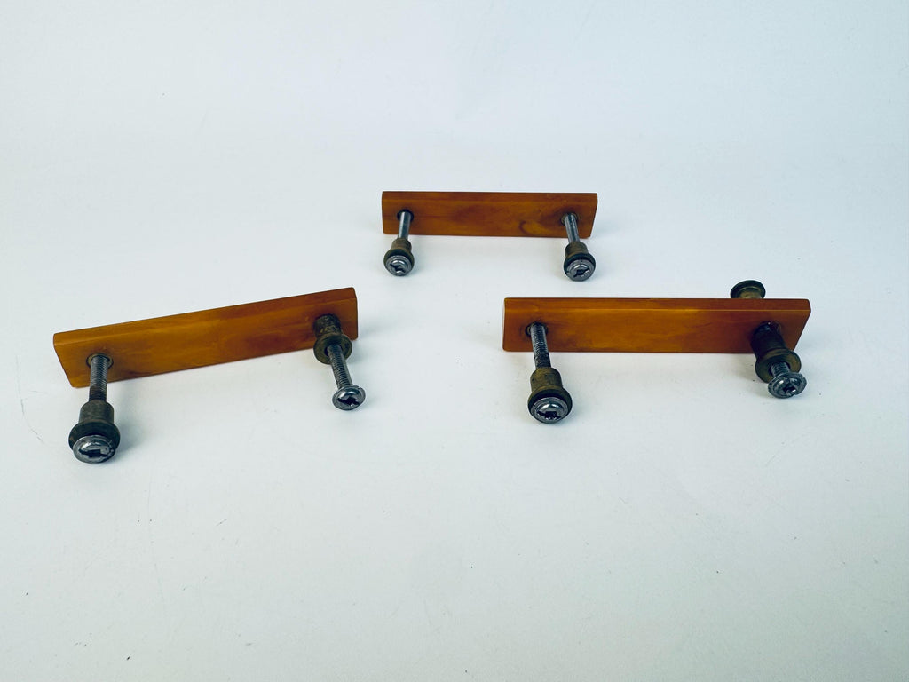Vintage Mid-Century Butterscotch Bakelite Drawer Pulls  Amber Plastic Cabinet Handles with Brass Mounts - Each Sold Separately