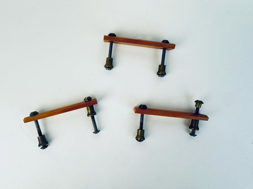 Vintage Mid-Century Butterscotch Bakelite Drawer Pulls  Amber Plastic Cabinet Handles with Brass Mounts - Each Sold Separately