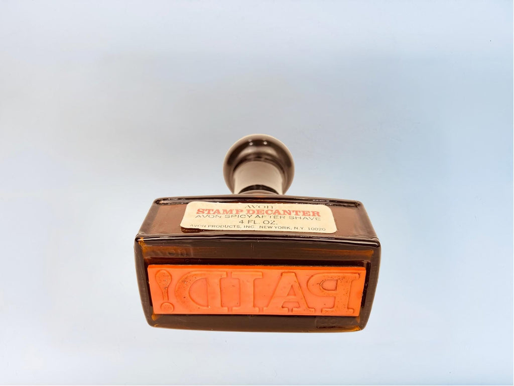 Vintage Avon Glass Cologne Decanters - Each Sold Separately - Amber “PAID, Pheasant & Golden Angel