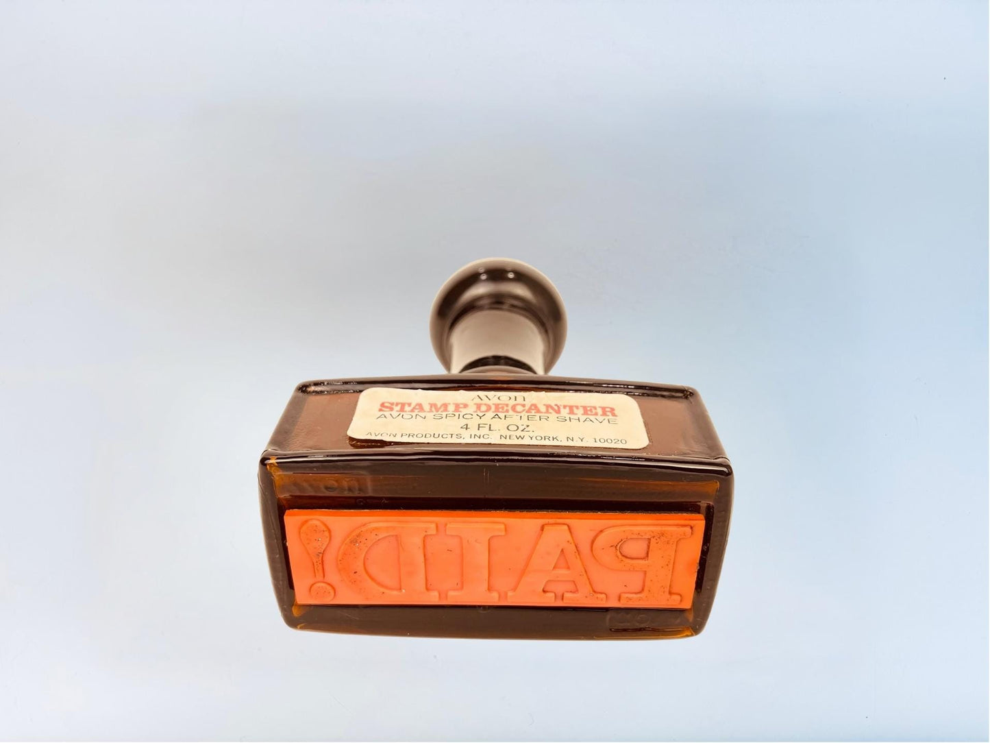 Vintage Avon Glass Cologne Decanters - Each Sold Separately - Amber “PAID, Pheasant & Golden Angel