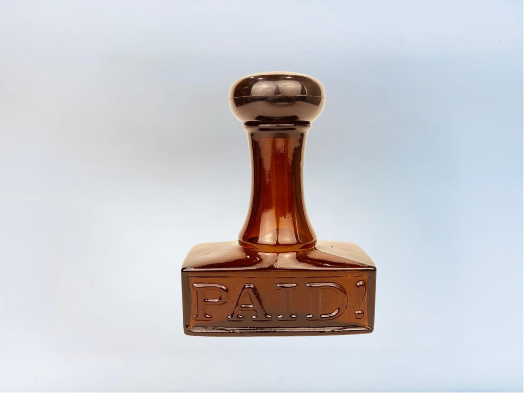 Vintage Avon Glass Cologne Decanters - Each Sold Separately - Amber “PAID, Pheasant & Golden Angel