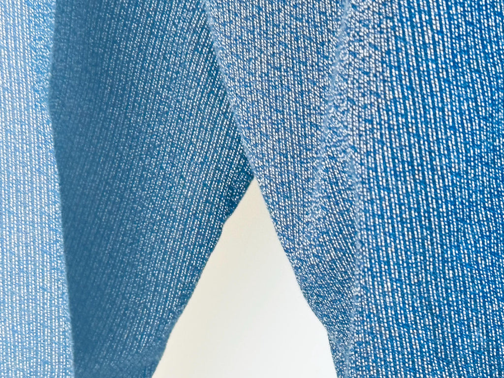 Vintage 1990s Christian Dumas Blue Cotton Textured Mens Shirt  Size XL Casual Button-Up Top