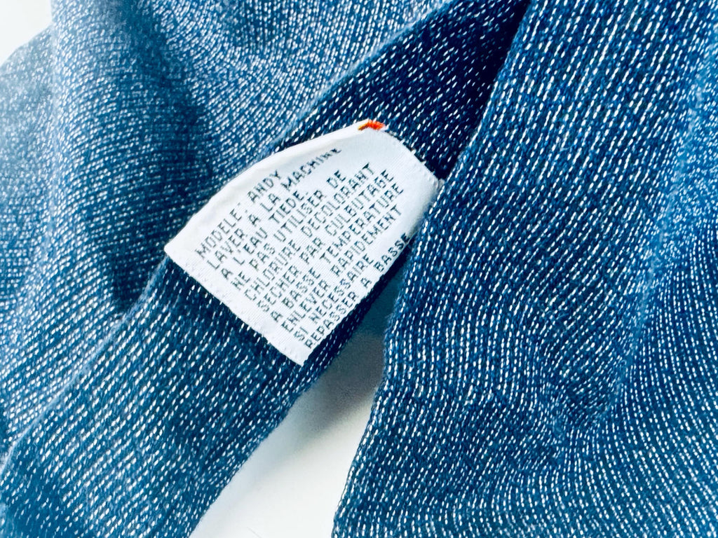 Vintage 1990s Christian Dumas Blue Cotton Textured Mens Shirt  Size XL Casual Button-Up Top