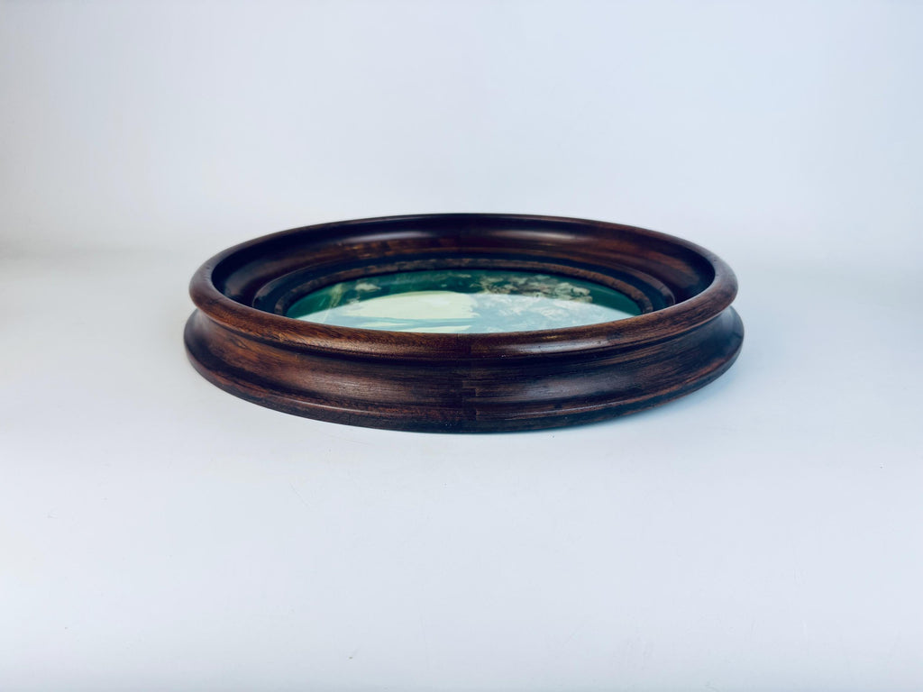 Antique Late-Victorian Circa 1890s Dark Walnut Oval Wood Photo Frame (8 × 10)  Architectural Wall & Table Display