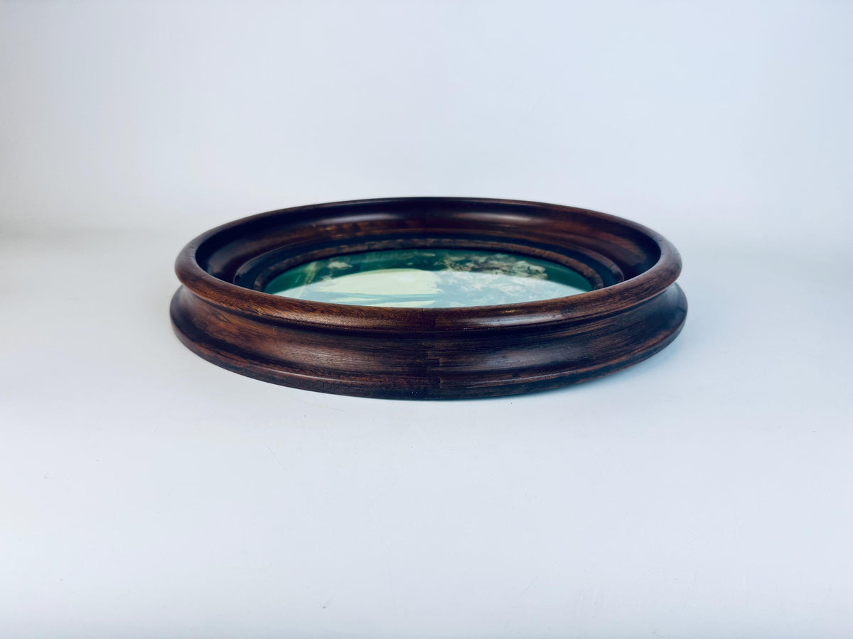 Antique Late-Victorian Circa 1890s Dark Walnut Oval Wood Photo Frame (8 × 10)  Architectural Wall & Table Display