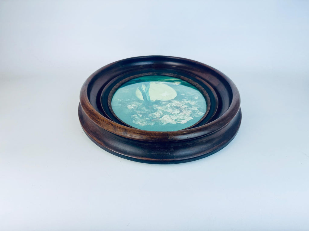 Antique Late-Victorian Circa 1890s Dark Walnut Oval Wood Photo Frame (8 × 10)  Architectural Wall & Table Display