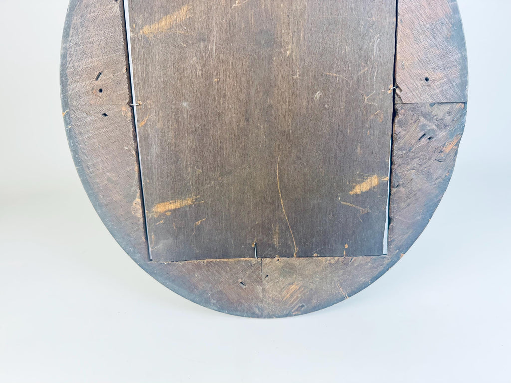Antique Late-Victorian Circa 1890s Dark Walnut Oval Wood Photo Frame (8 × 10)  Architectural Wall & Table Display