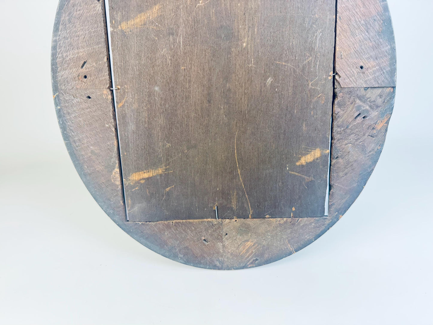 Antique Late-Victorian Circa 1890s Dark Walnut Oval Wood Photo Frame (8 × 10)  Architectural Wall & Table Display