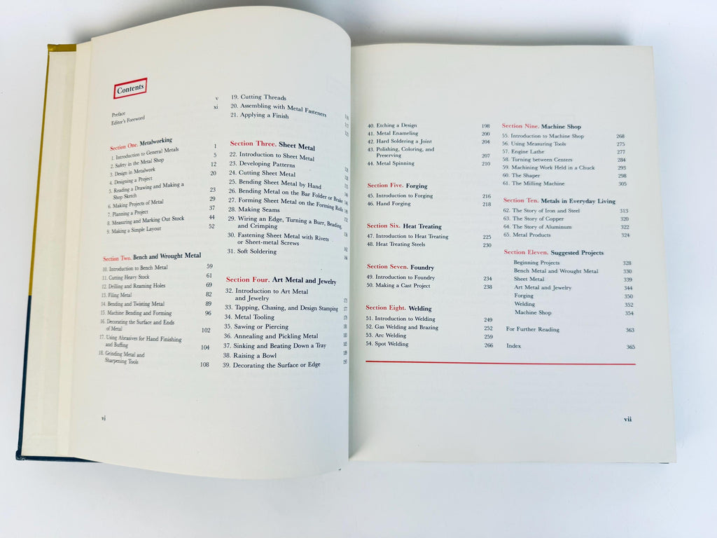 Vintage Industrial-Arts Hardcover | Mustard & Slate “General Metals Textbook, 1959, Technical Reference Book