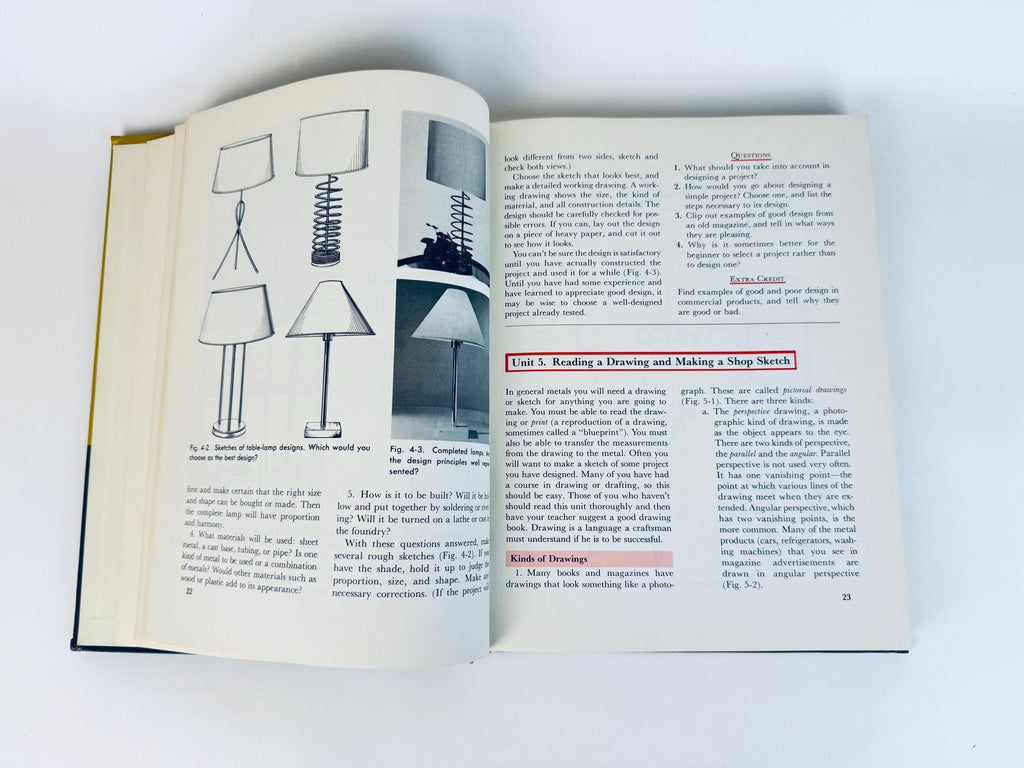 Vintage Industrial-Arts Hardcover | Mustard & Slate “General Metals Textbook, 1959, Technical Reference Book