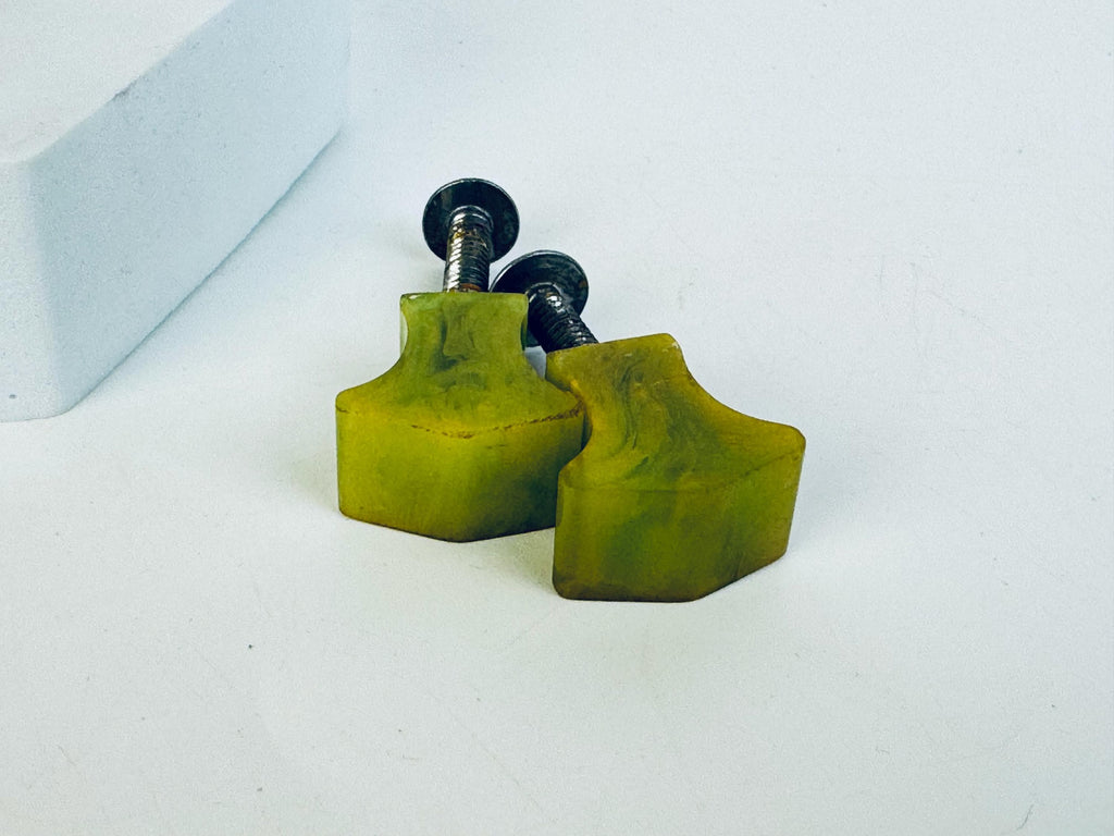 Vintage Brass & Bakelite Drawer Pulls  Green Marble Swirl + Faux Tortoise Shell  Pulls Sold Separately