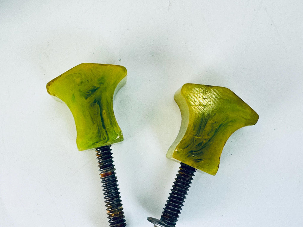 Vintage Brass & Bakelite Drawer Pulls  Green Marble Swirl + Faux Tortoise Shell  Pulls Sold Separately