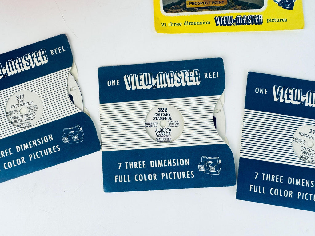 Vintage 1940-1950s View-Master Canada Reels  Vancouver Victoria Lake Louise Niagara Falls Jasper Icefields  Sold Separately
