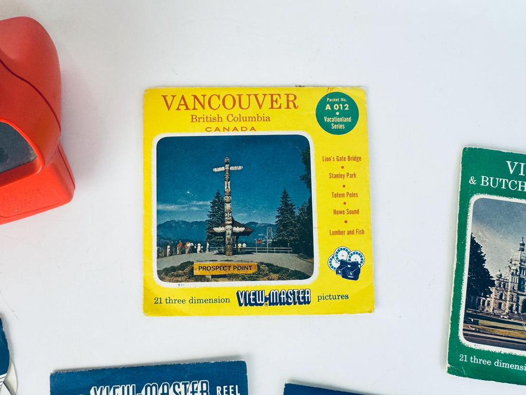 Vintage 1940-1950s View-Master Canada Reels  Vancouver Victoria Lake Louise Niagara Falls Jasper Icefields  Sold Separately