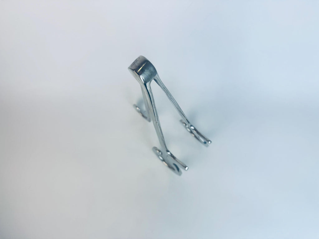 Vintage Silver Chrome-Plated Aluminum Display Easel Stand Mid-Century Metal Art Book Plate Holder