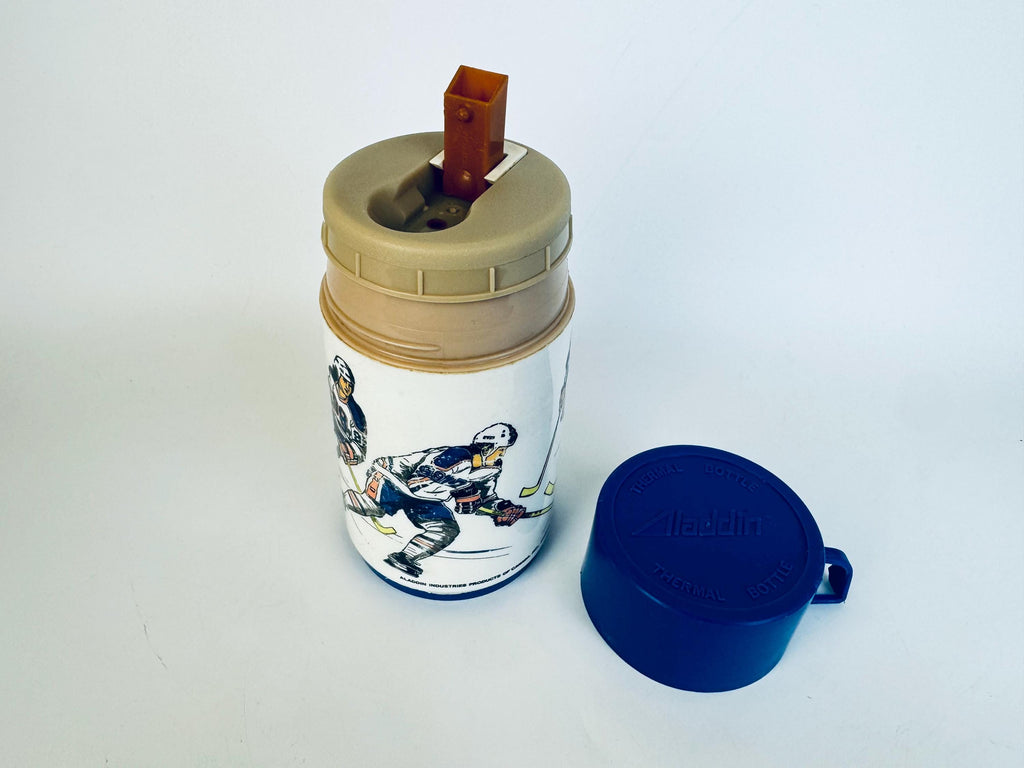 Vintage 1970s Aladdin insulated kids thermos  Star Trek  Woody Woodpecker  Bobby Orr  Wayne Gretzky  Battlestar Galactica designs