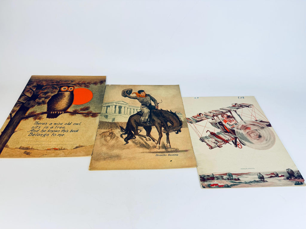 Vintage 1930s W.J. Gage School Notebook  “A Happy Family Dog & Girl Illustration  Canadian Blank Exercise Book Ephemera  Sold Separately