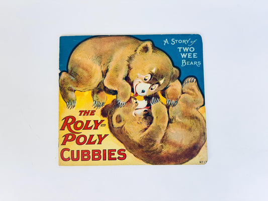 Book cover of 'The Roly Poly Cubbies' with two bears on a blue and yellow background.