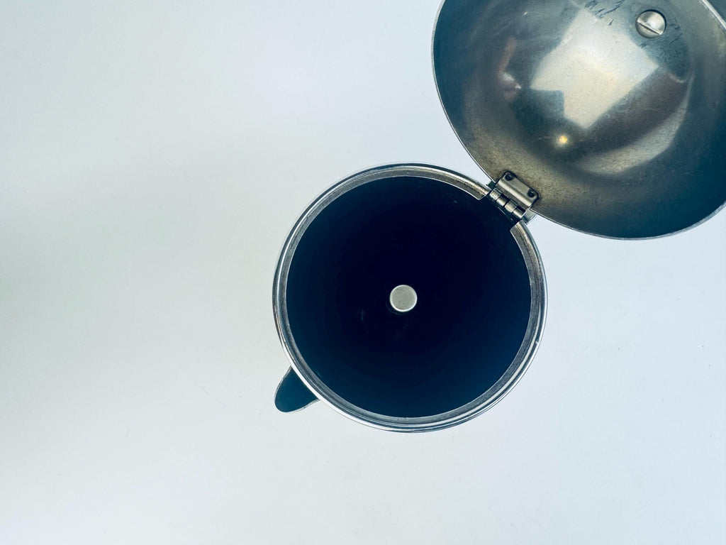 Vintage Vev Viganò Kontessa 'INOX' Italian 18/10 Silver Stainless Steel & Gold Italian Stovetop Espresso Maker - Made In Italy