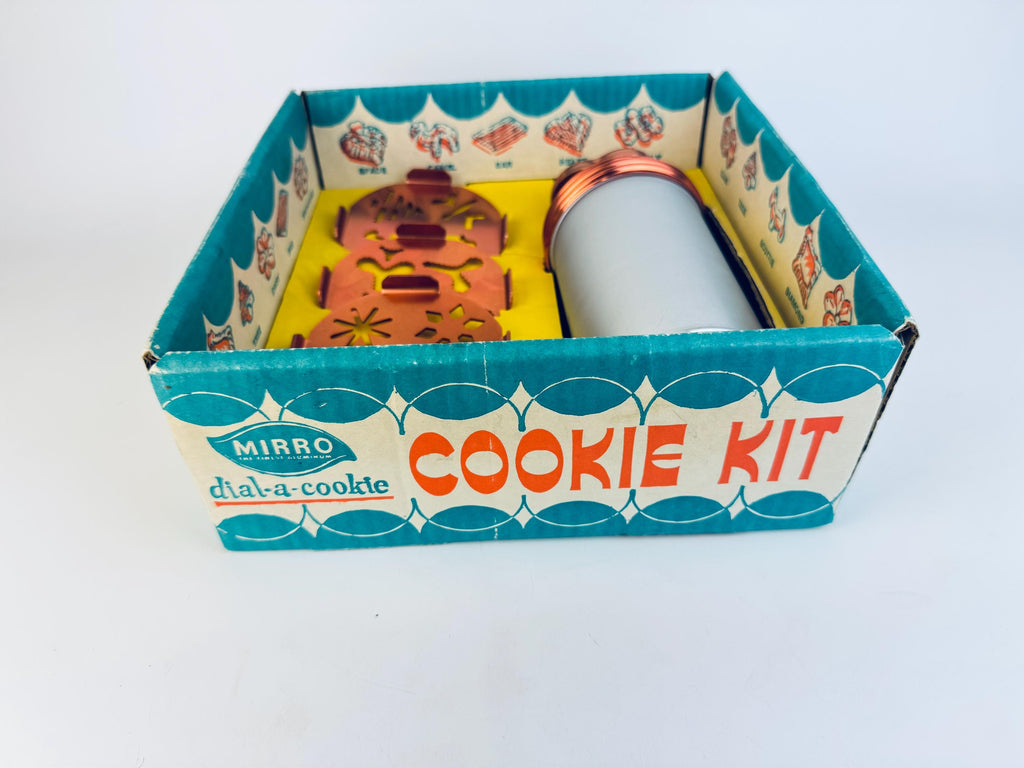 Vintage Mirro “Dial-A-Cookie Kit  Copper & Aluminum Cookie Press Set (1950s)