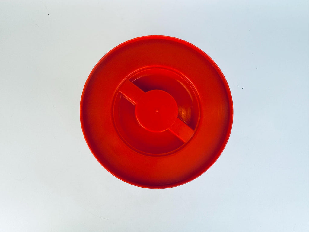 Vintage 1970s Erik Kold Plast Red Lid Clear Round Storage Container  Danish Mod Plastic Canister  Made in Denmark