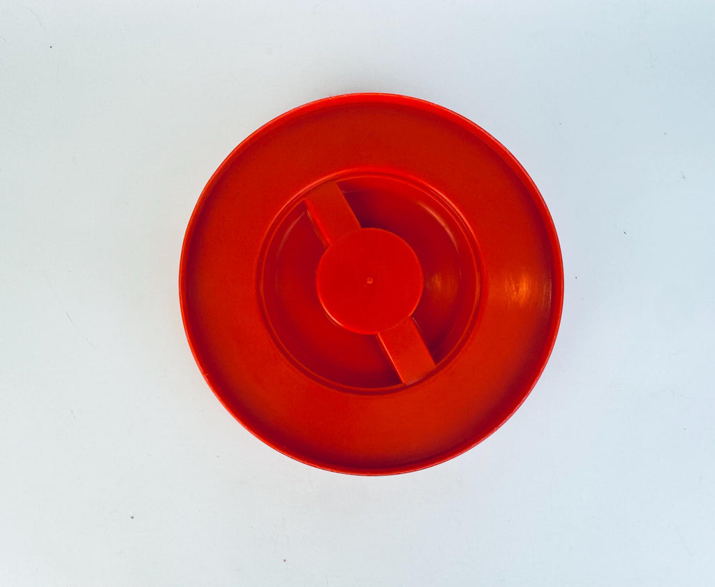 Vintage 1970s Erik Kold Plast Red Lid Clear Round Storage Container  Danish Mod Plastic Canister  Made in Denmark