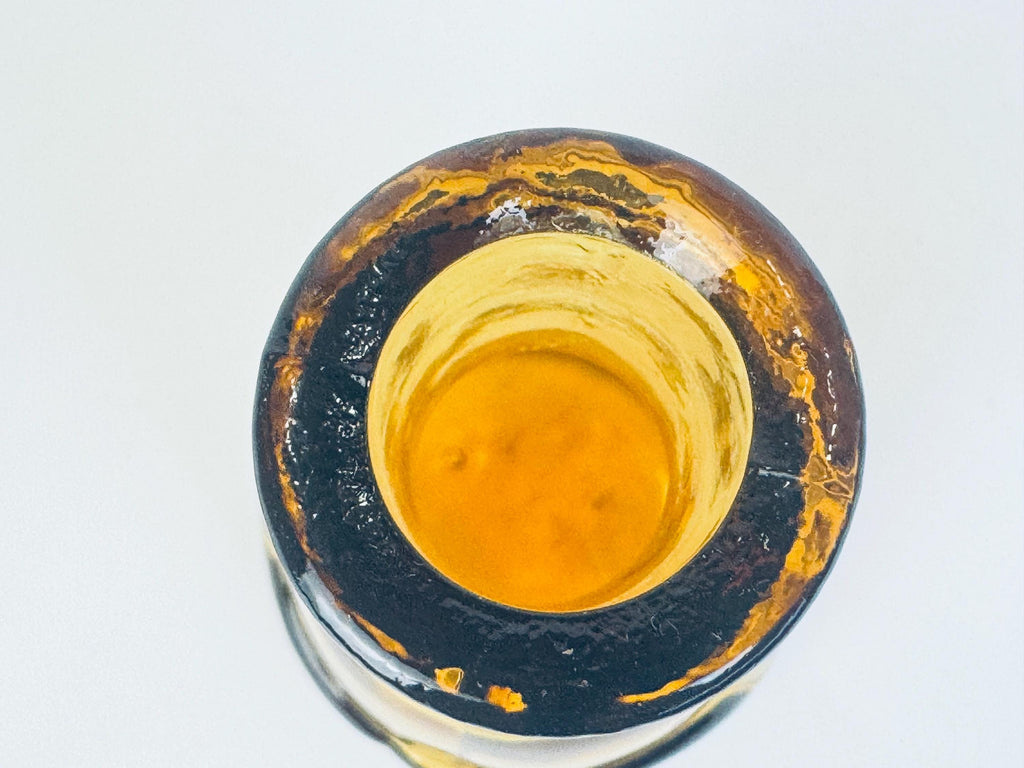 Vintage Amber Glass Face Decanter - 1960s Kosta Boda Höglund Style Art Glass