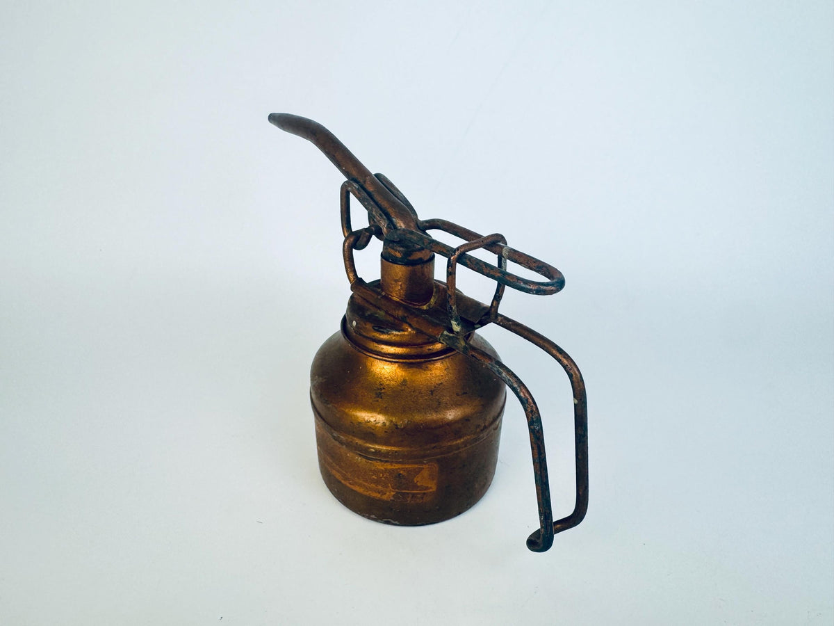 Antique 'Symons' Copper Oil Can -  Rocanville Saskatchewan Workshop Oiler - Canadian Industrial Decor Display Piece