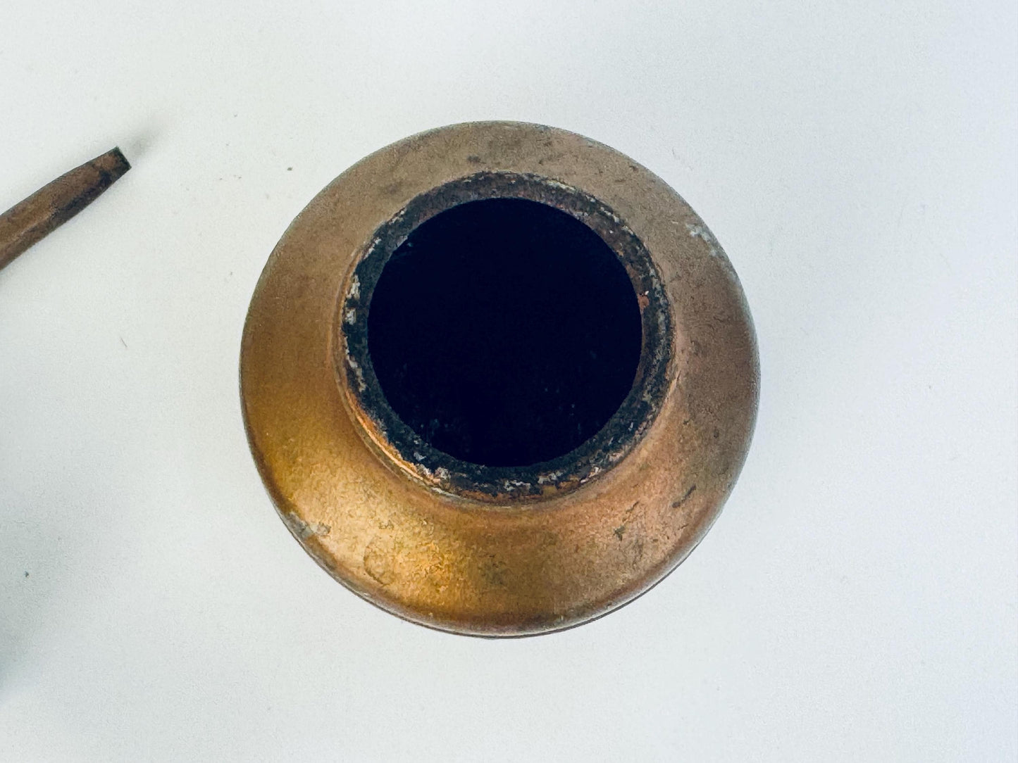 Antique 'Symons' Copper Oil Can -  Rocanville Saskatchewan Workshop Oiler - Canadian Industrial Decor Display Piece