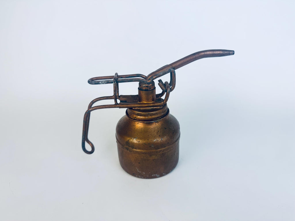 Antique 'Symons' Copper Oil Can -  Rocanville Saskatchewan Workshop Oiler - Canadian Industrial Decor Display Piece
