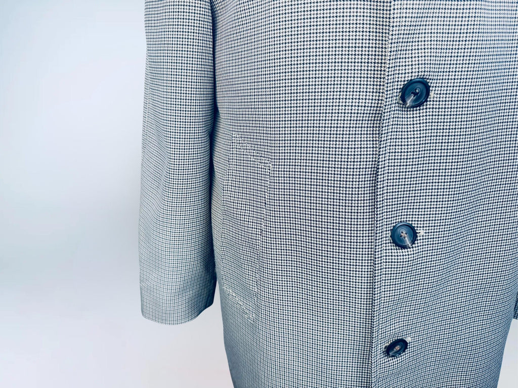 Vintage Early 1970s London Fog IMAGINIT Textured Polyester Houndstooth Tan & Black Overcoat  Made in Canada  Classic Maincoat